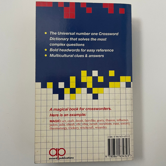 Universal Crossword Dictionary - Ursula Harringman - Back Cover