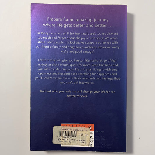 A New Earth Create a Better Life - Eckhart Tolle - Back Cover
