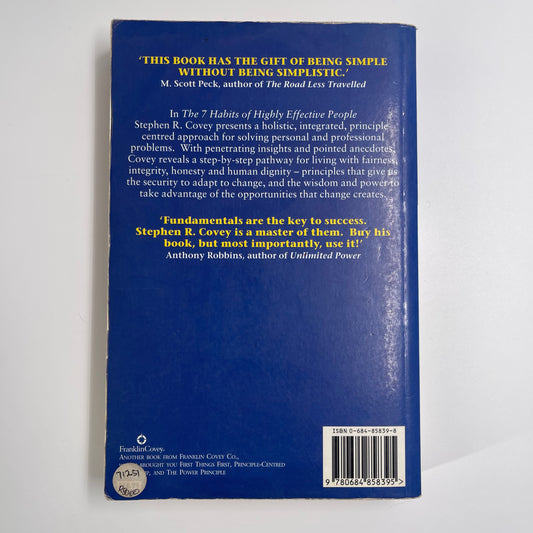 7 Habits of Highly Effective People: Powerful Lessons in Personal Change - Stephen R Covey - Back Cover