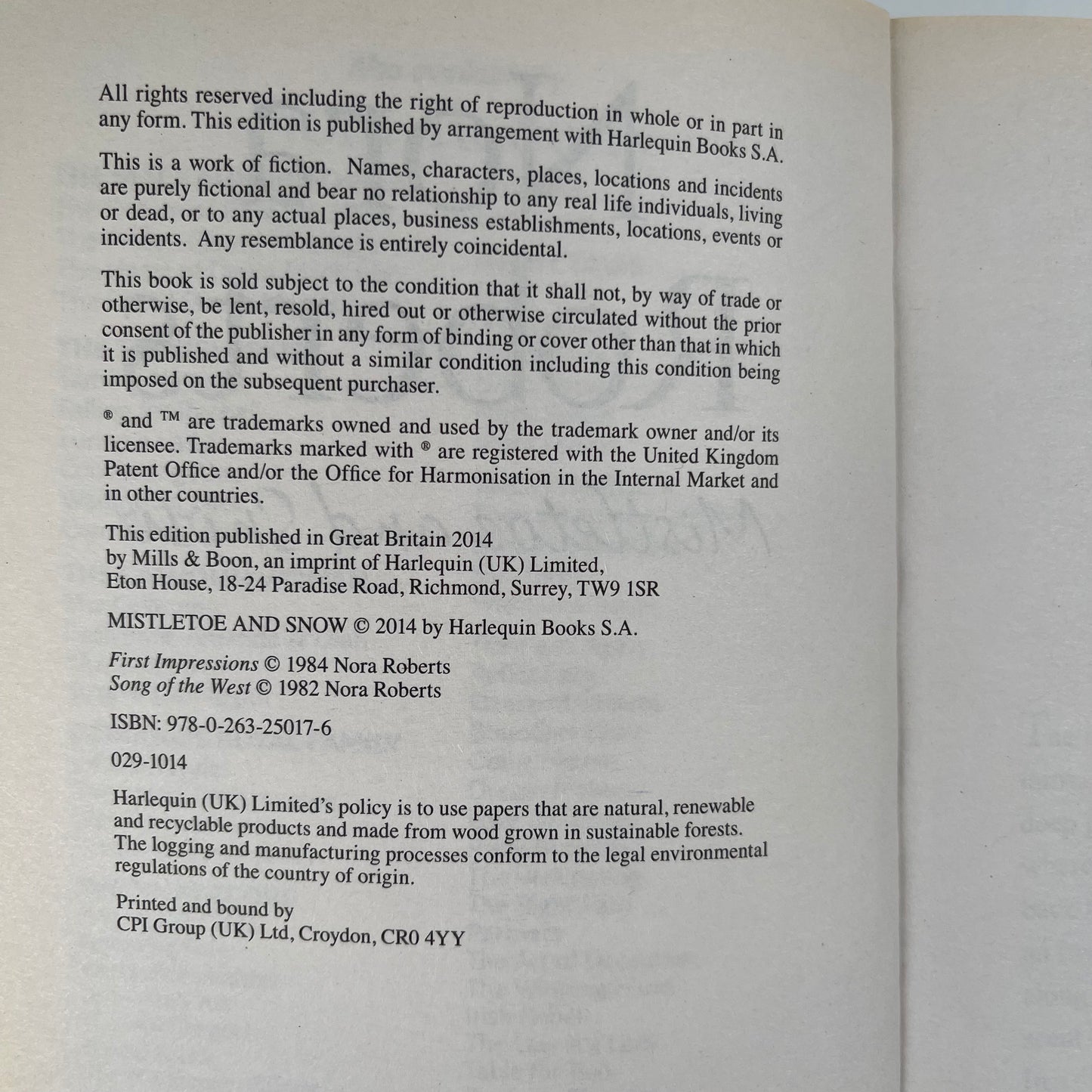 Mistletoe & Snow - Nora Roberts - Condition Detail 1