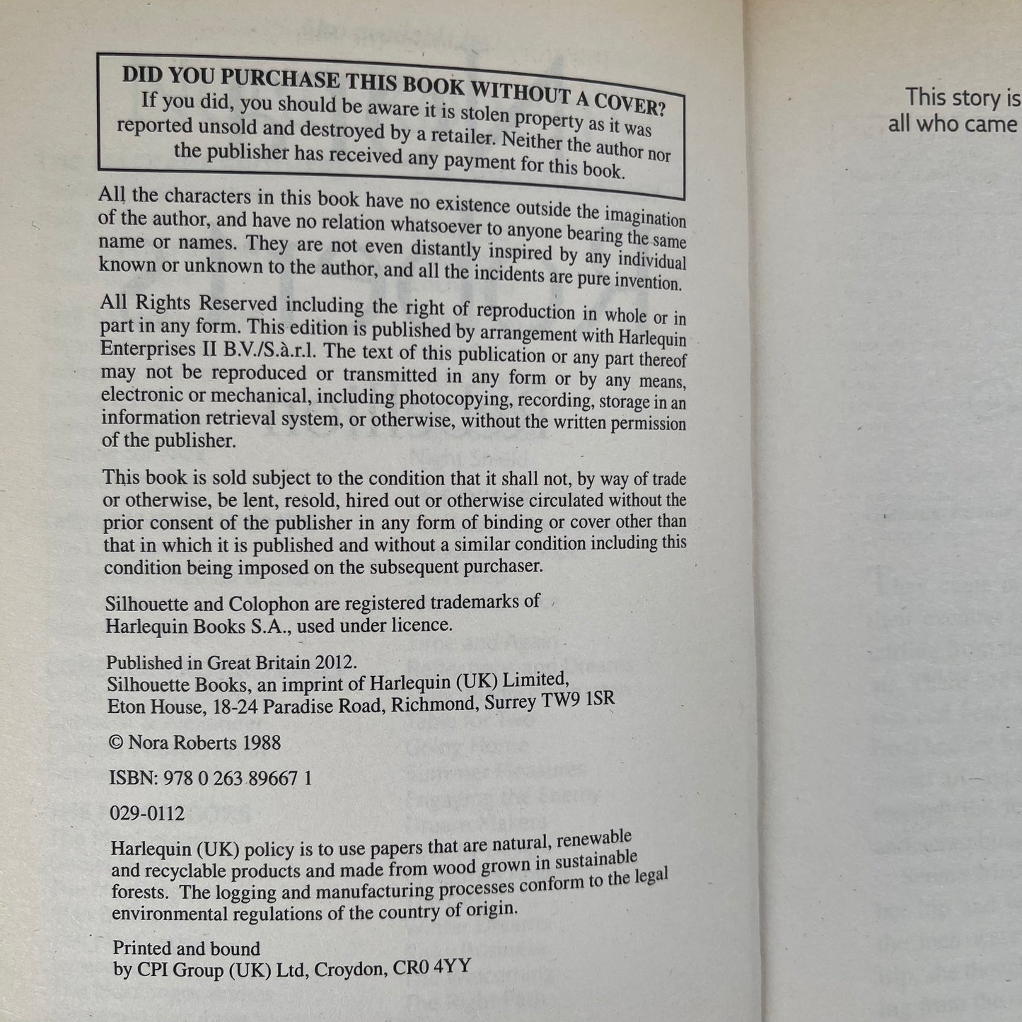 Rebellion - Nora Roberts - Condition Detail 1