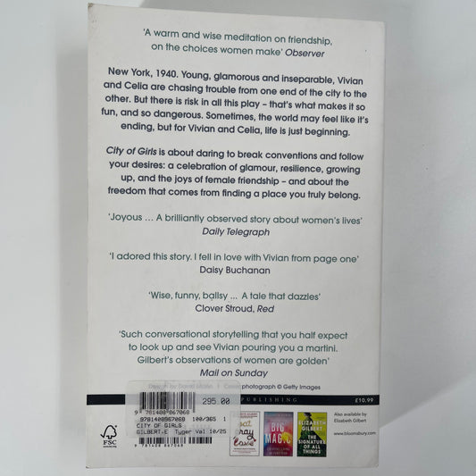 City of Girls - Elizabeth Gilbert - Back Cover