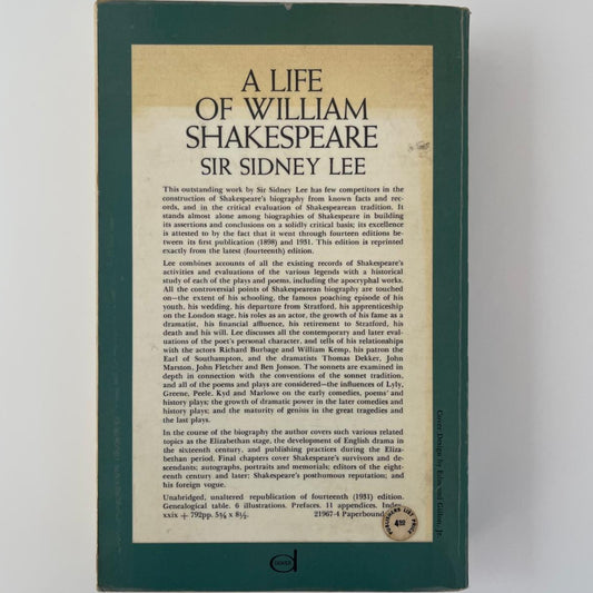 A Life of William Shakespeare - Sidney Lee