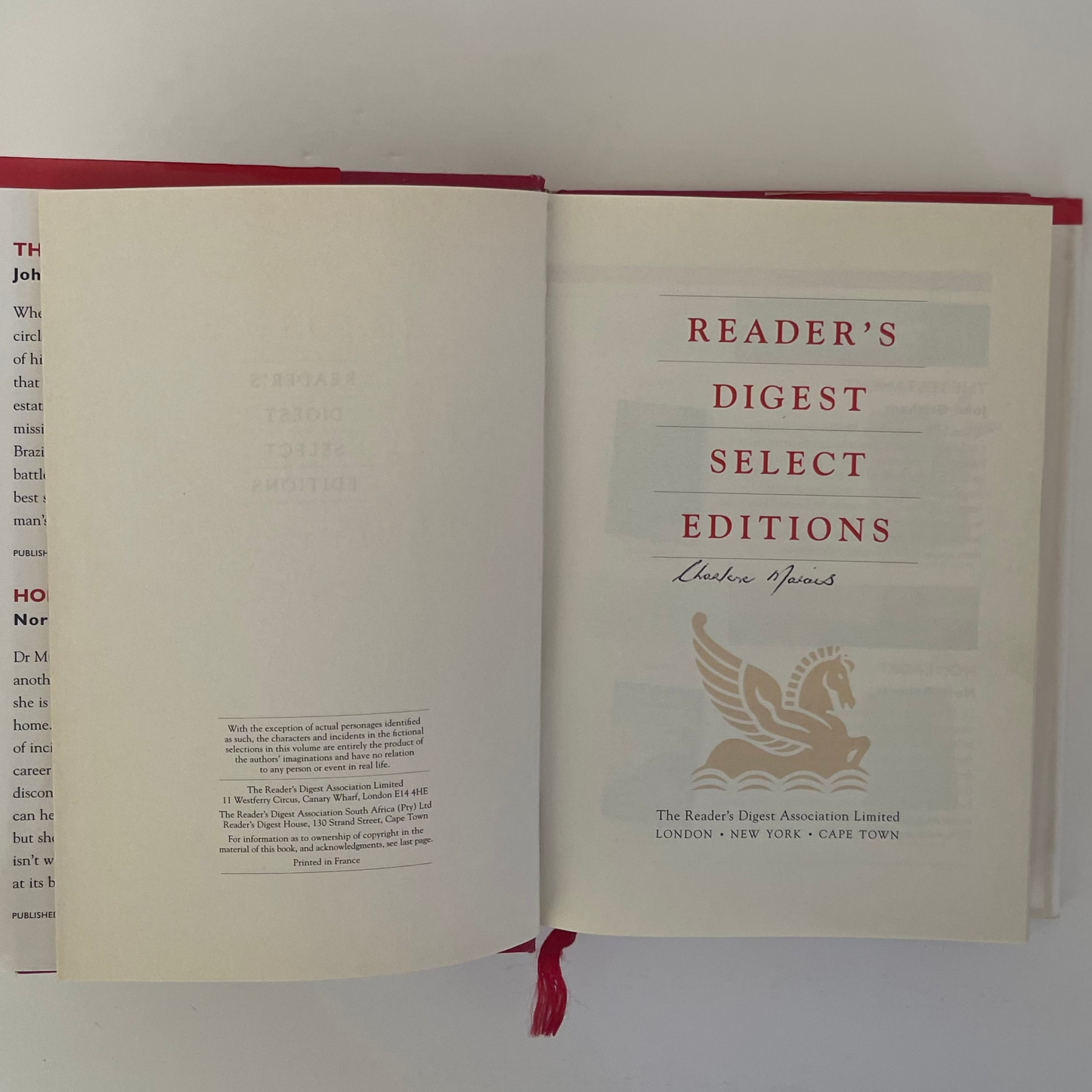 Reader's Digest Book Collection (The Testament, Homeport, Fire and Ice, Edith’s Book)