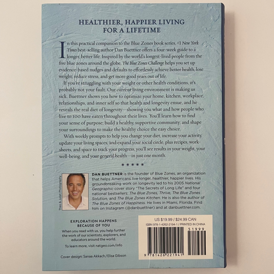 The Blue Zones Challenge A 4-Week Plan for a Longer, Better Life - Dan Buettner - Back Cover