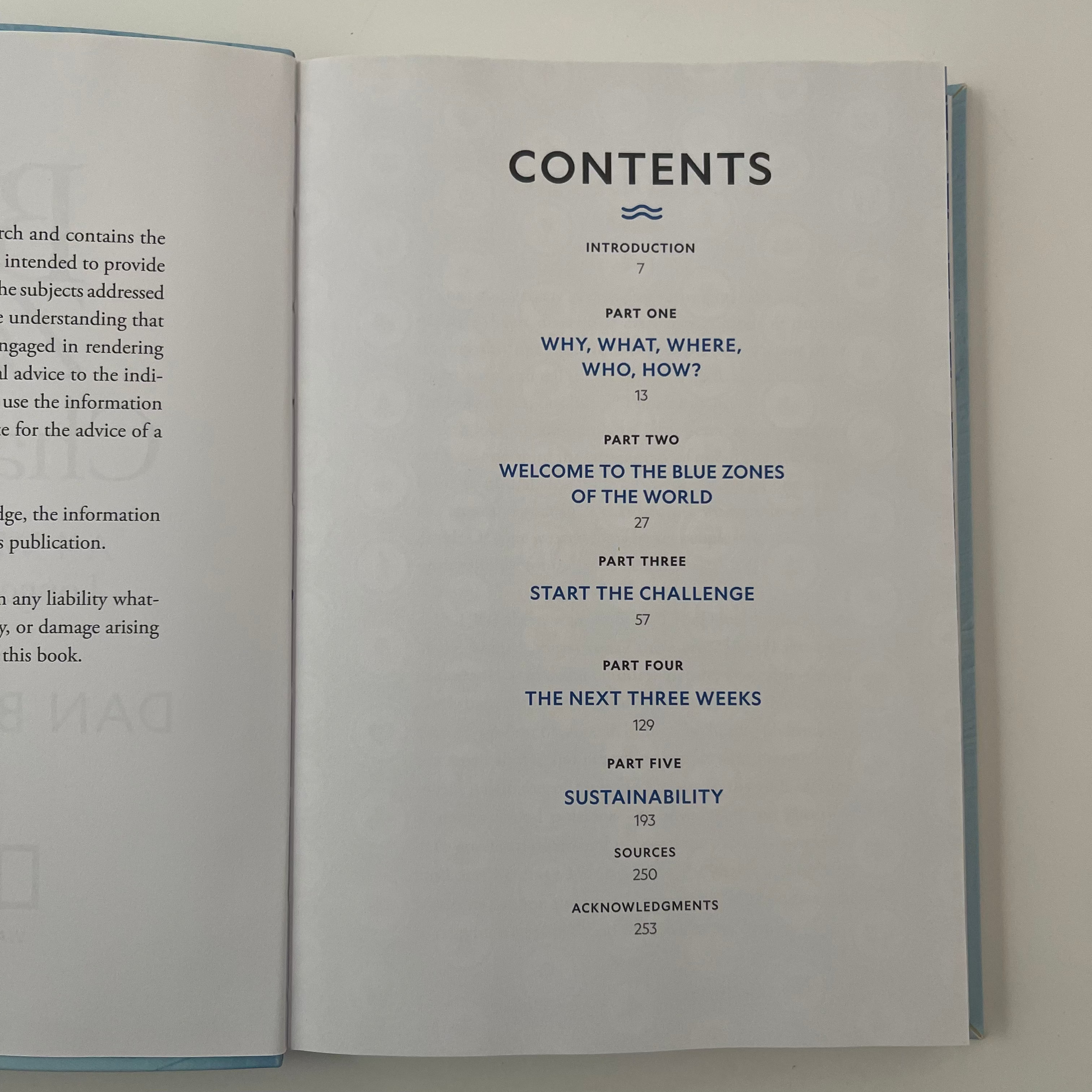 The Blue Zones Challenge A 4-Week Plan for a Longer, Better Life - Dan Buettner - Contents Page