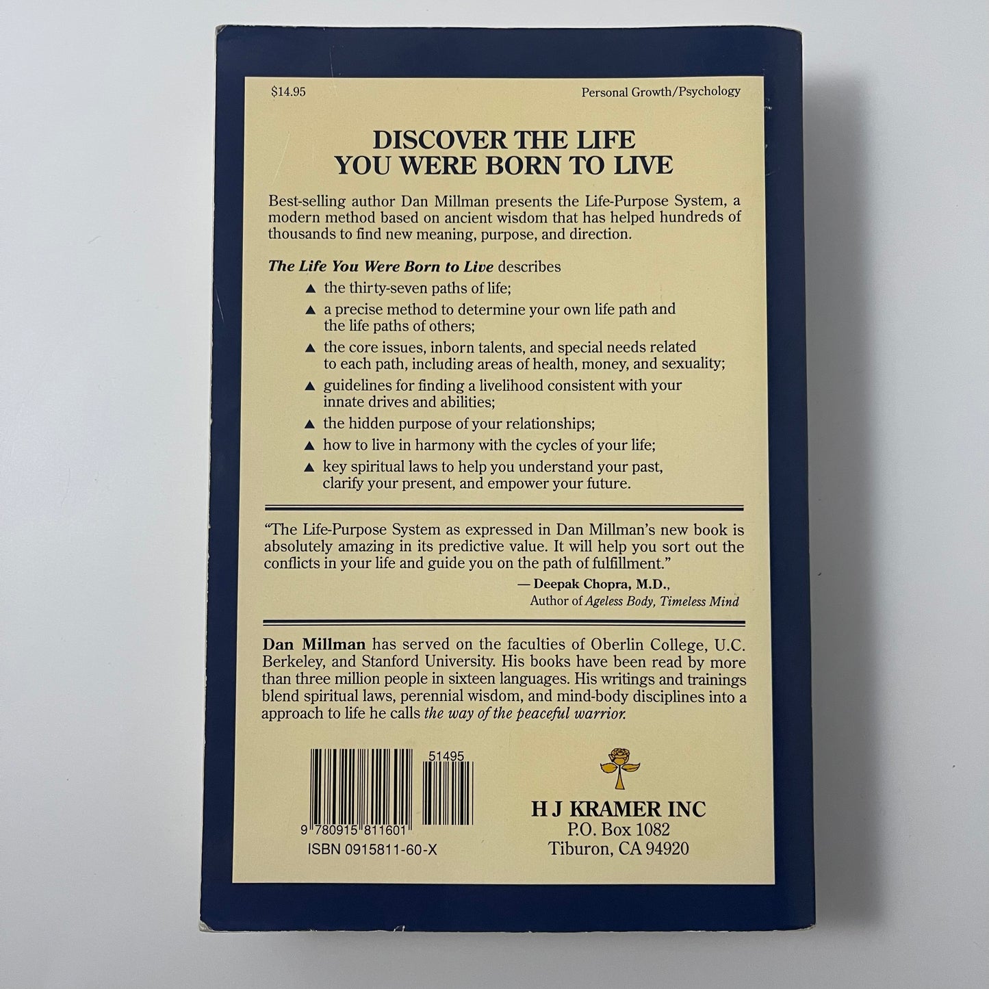The Life You Were Born to Live A Guide to Finding Your Life Purpose - Dan Millman - Back Cover