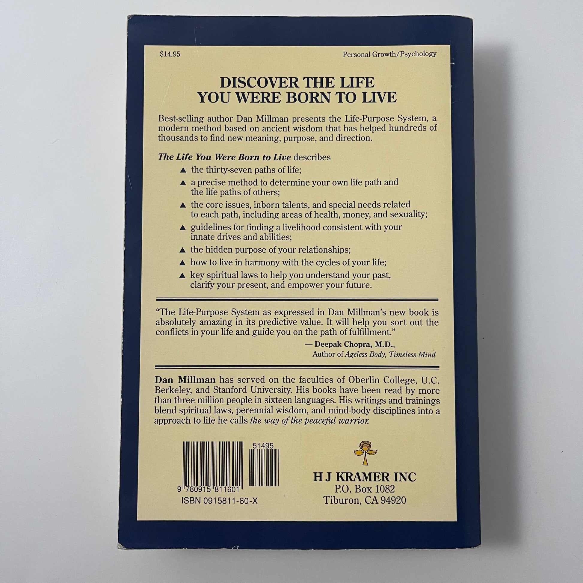 The Life You Were Born to Live A Guide to Finding Your Life Purpose - Dan Millman - Back Cover