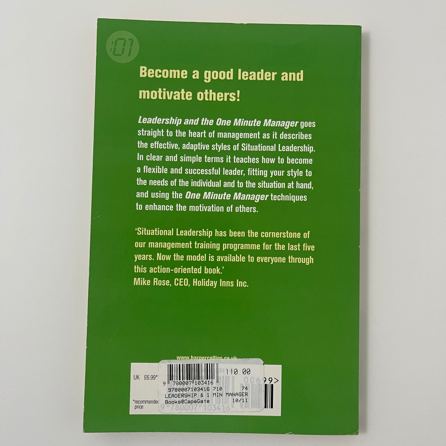 Leadership and the One Minute Manager - Kenneth H. Blanchard - Back Cover