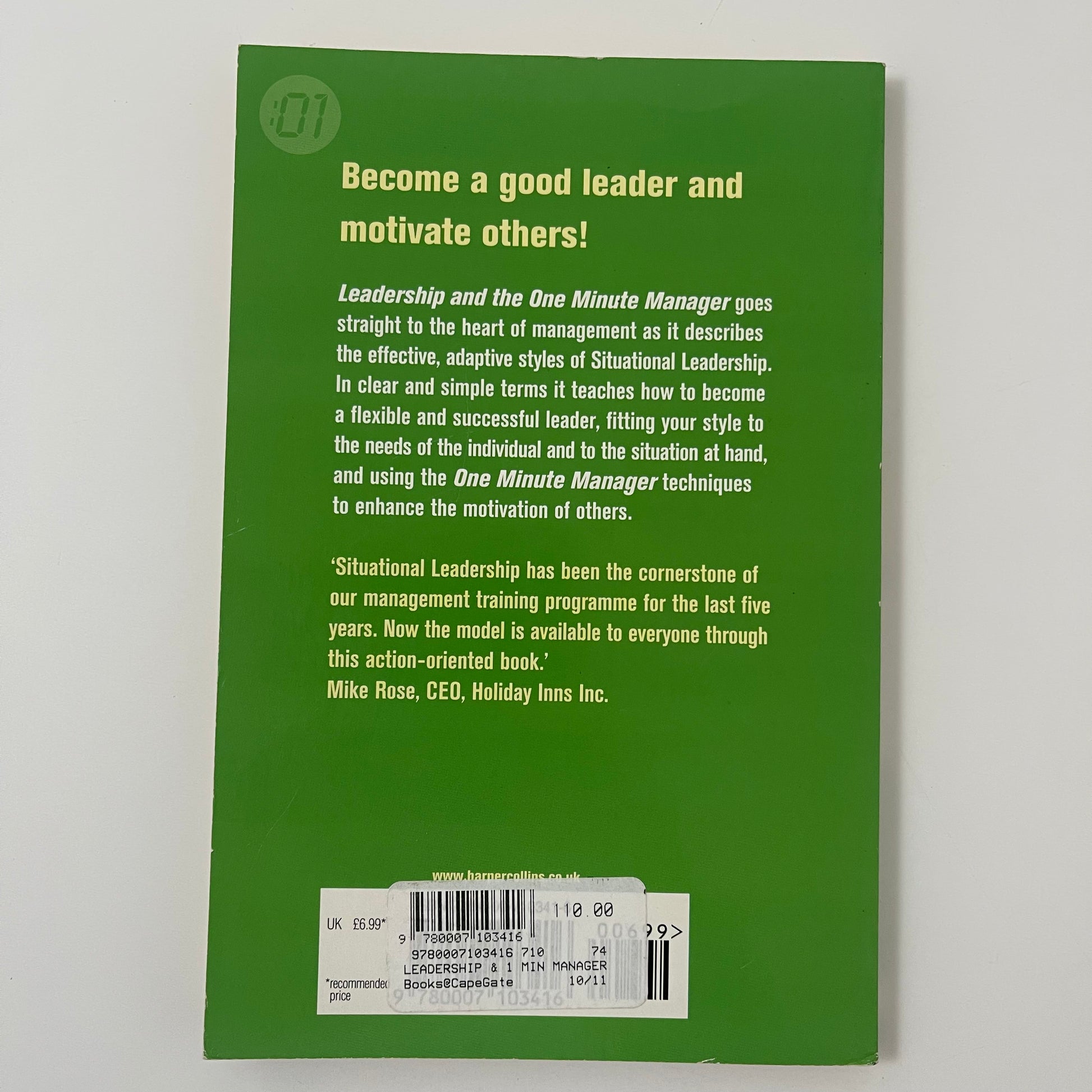 Leadership and the One Minute Manager - Kenneth H. Blanchard - Back Cover