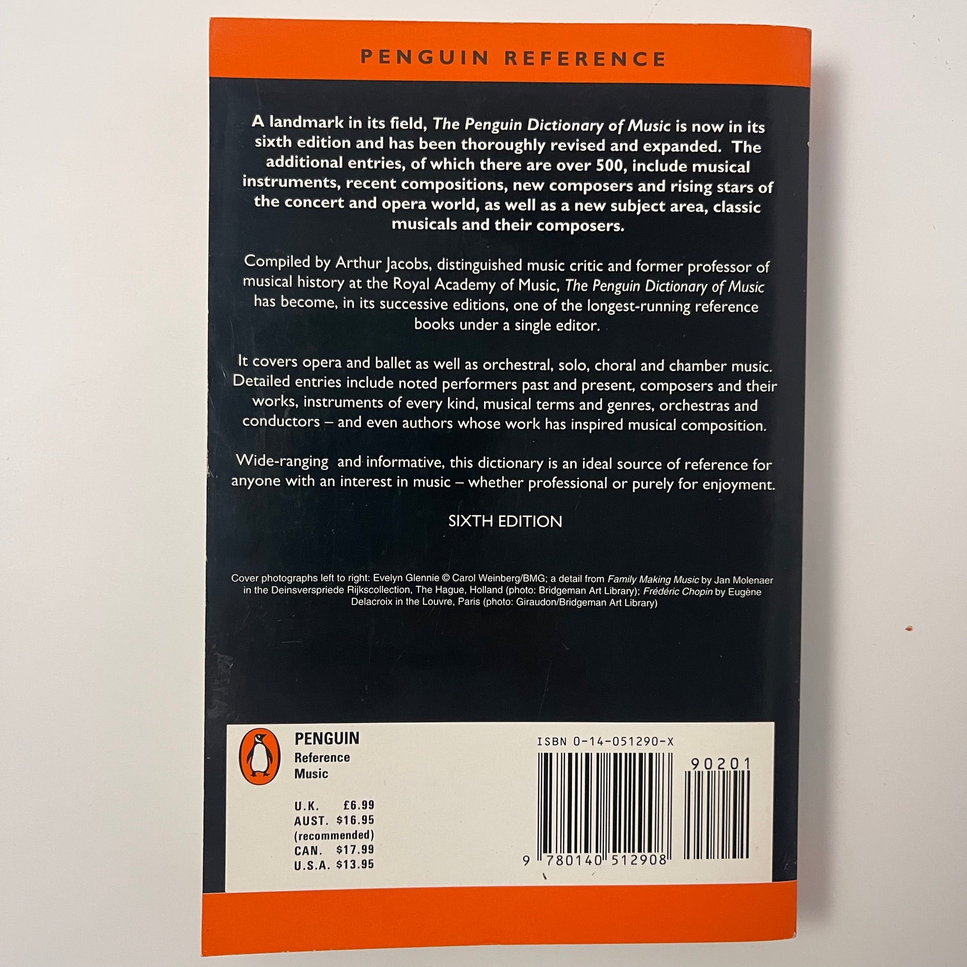 Dictionary of Music, The Penguin: Sixth Edition (Dictionary, Penguin) - Arthur Jacobs - Back Cover