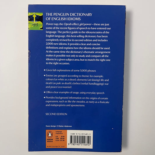 The Penguin Dictionary of English Idioms - Daphne M. Gulland - Back Cover
