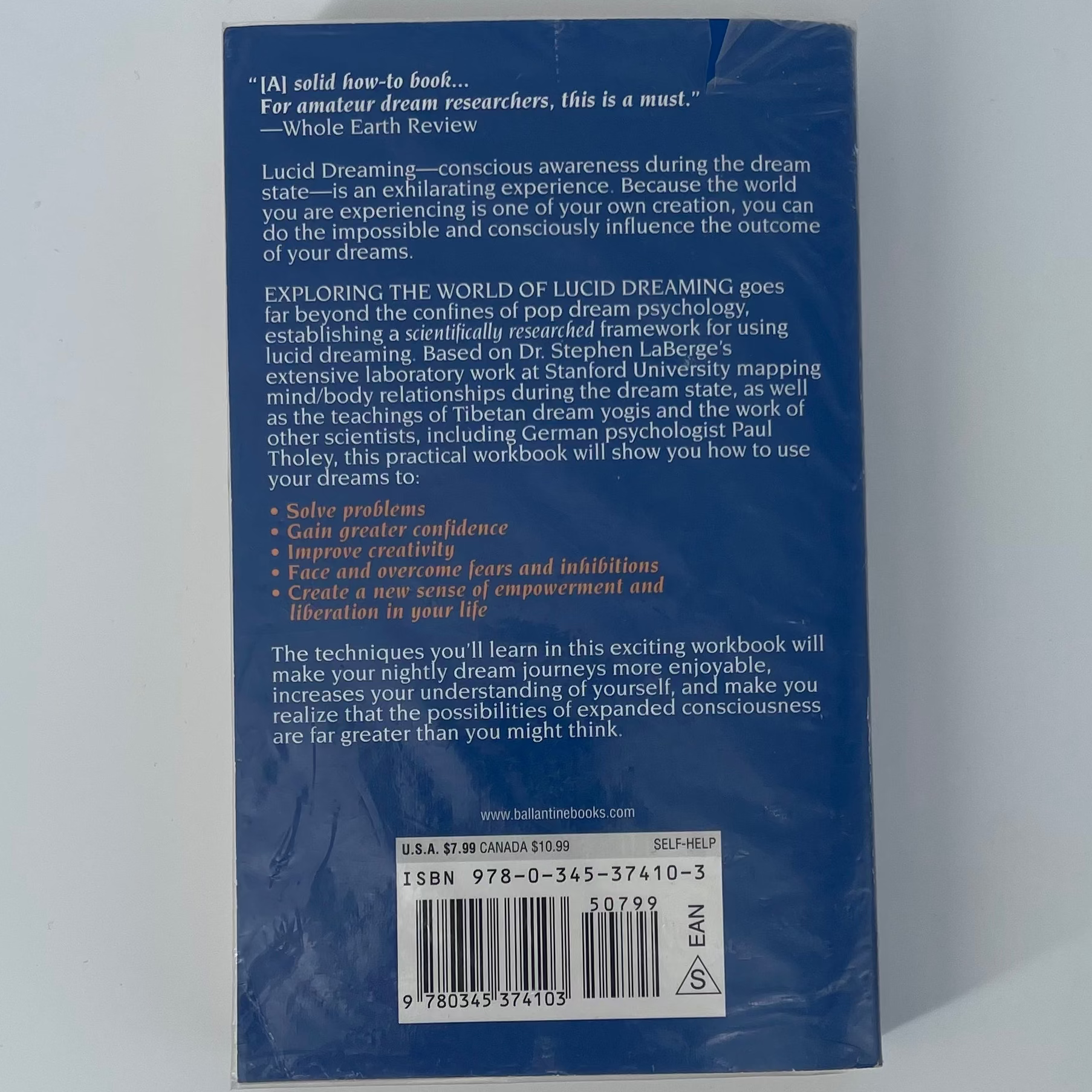 Exploring the World of Lucid Dreaming - Stephen LaBerge - Back Cover