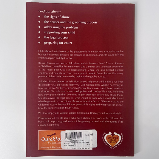 Every Parent's Nightmare The Essential Guide for Adults Dealing with Child Abuse - Bruna Dessena - Back Cover