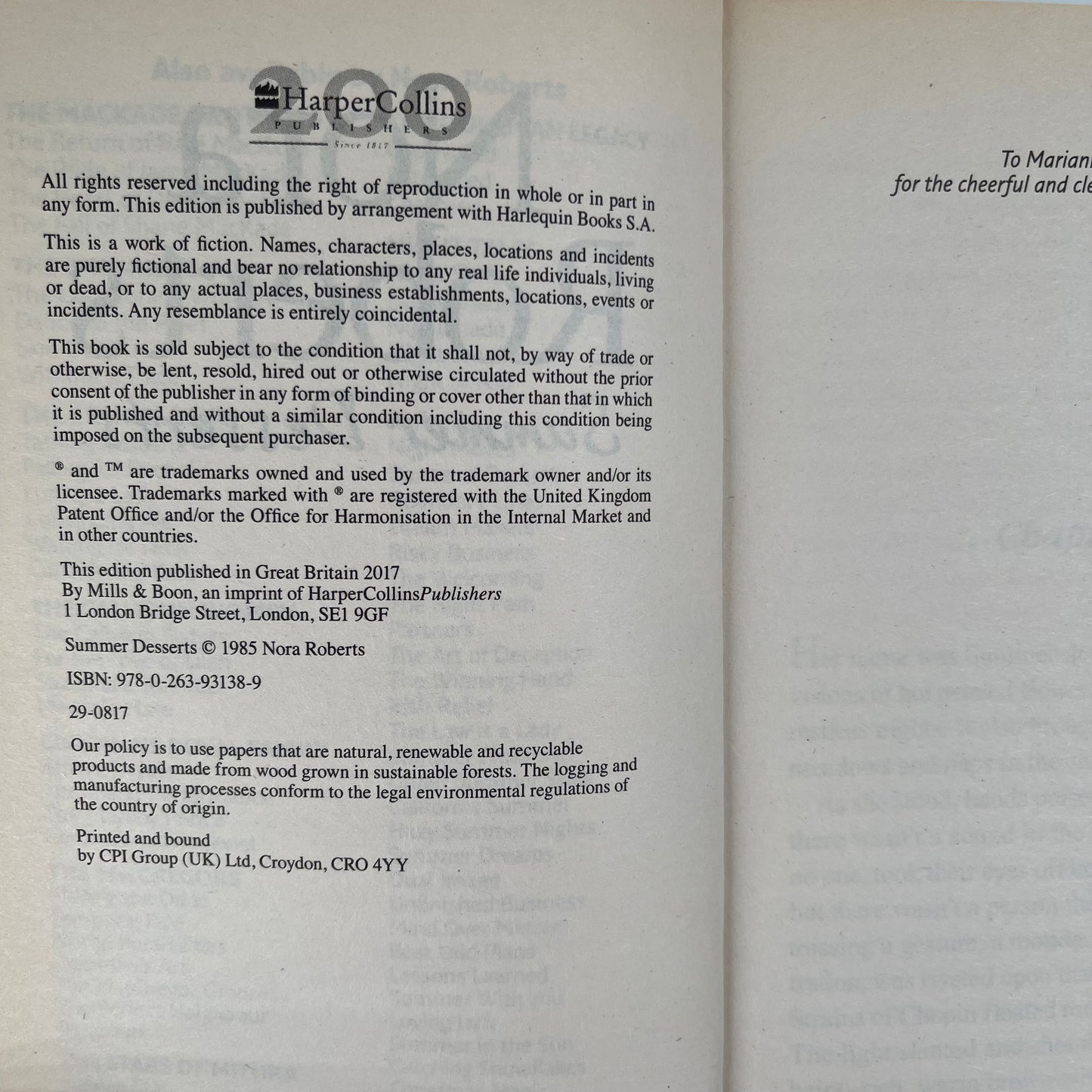 Summer Desserts - Nora Roberts - Condition Detail 1