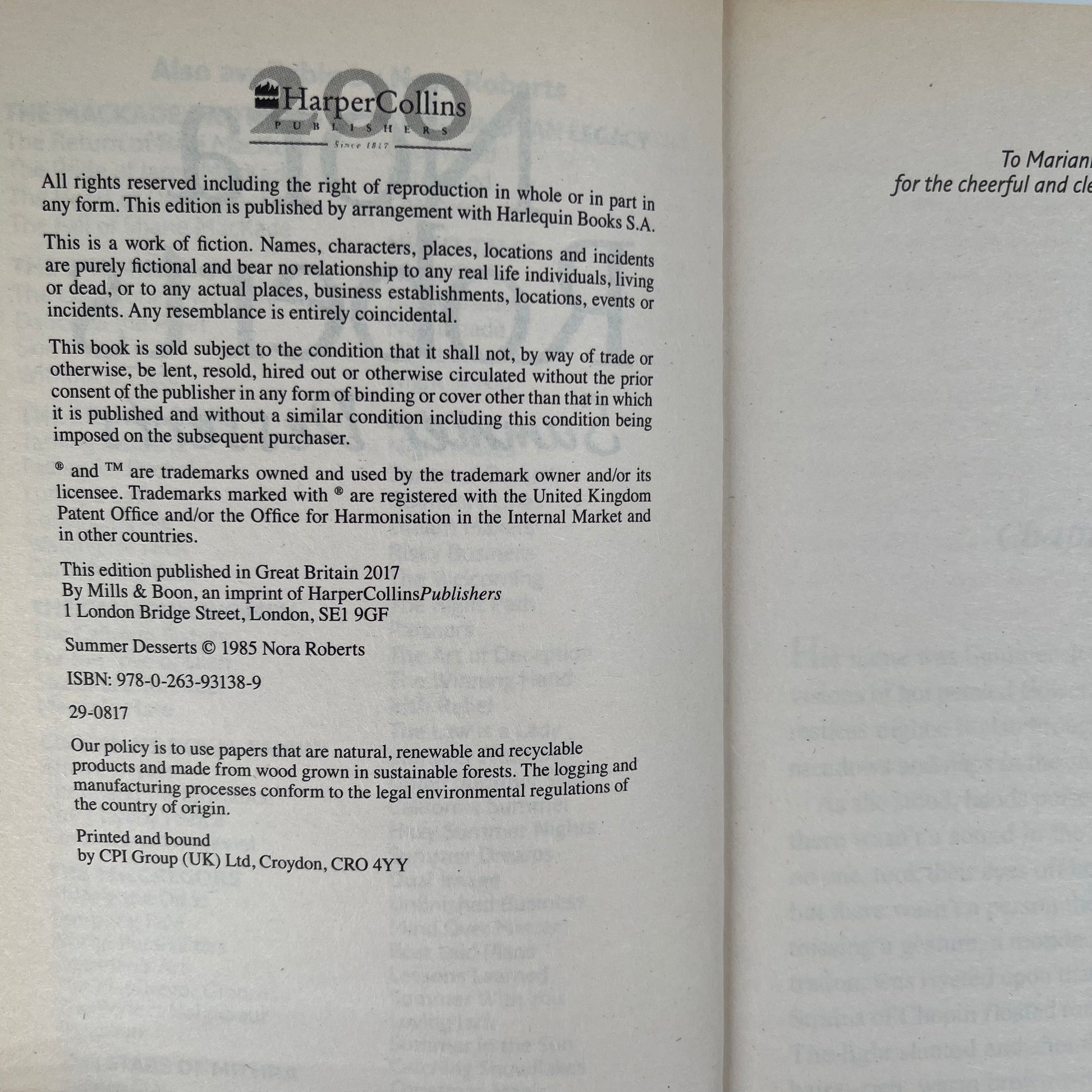 Summer Desserts - Nora Roberts - Condition Detail 1