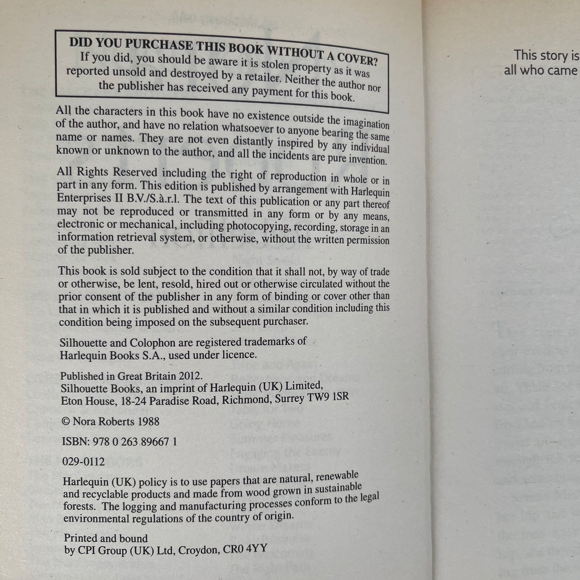 Rebellion - Nora Roberts - Condition Detail 1