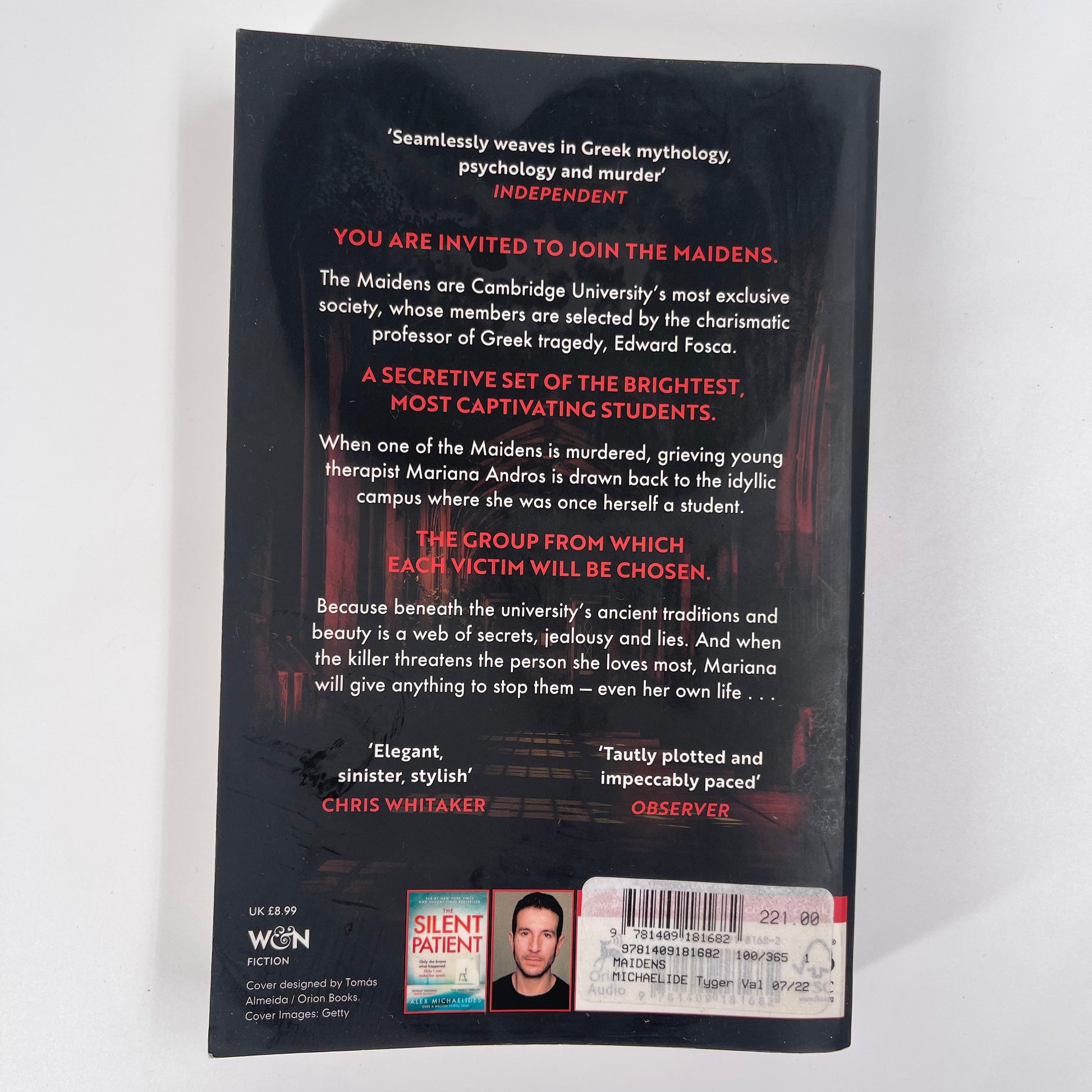 The Maidens - Alex Michaelides - Back Cover