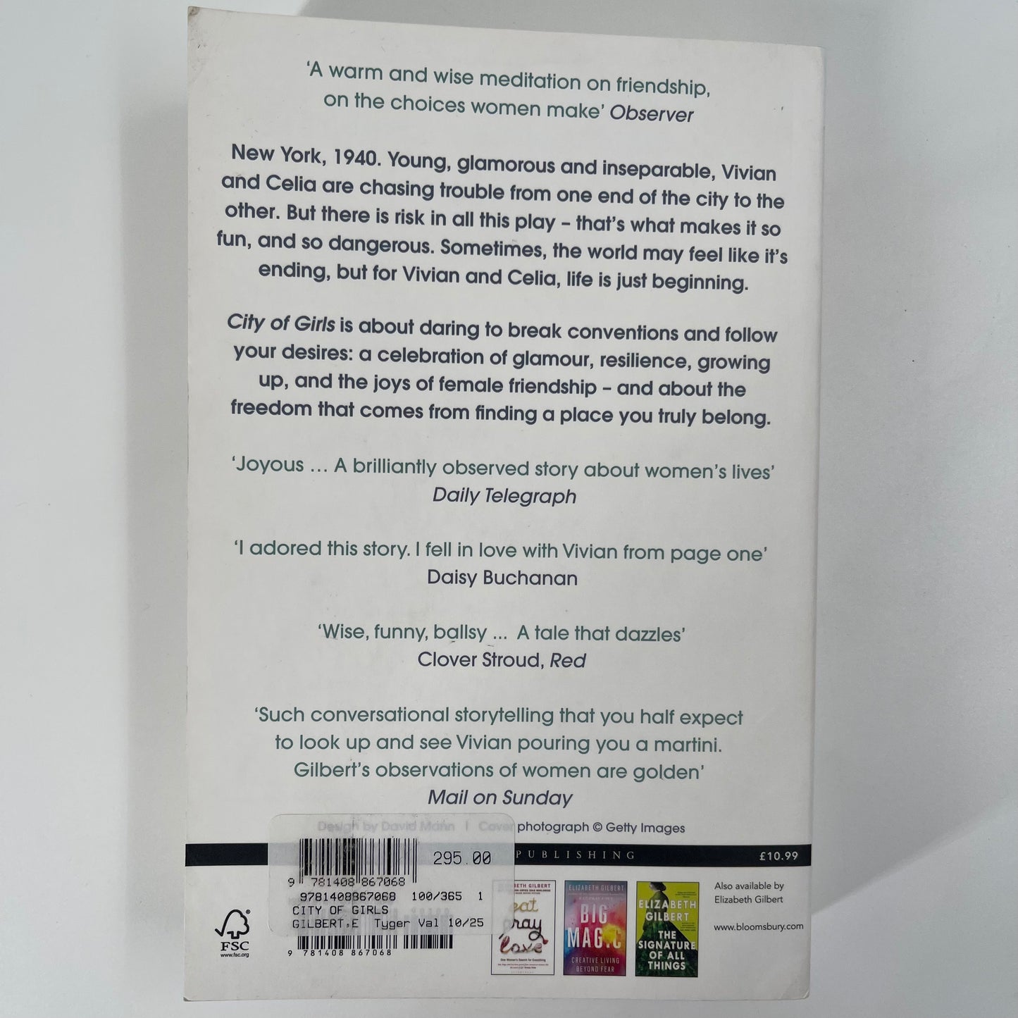 City of Girls - Elizabeth Gilbert - Back Cover