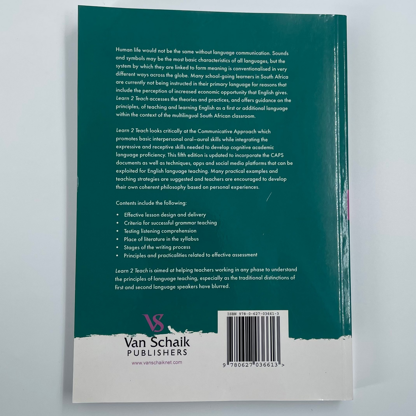 Learn 2 Teach English Language Teaching in a Multilingual Context - Christa Van der Walt - Back Cover