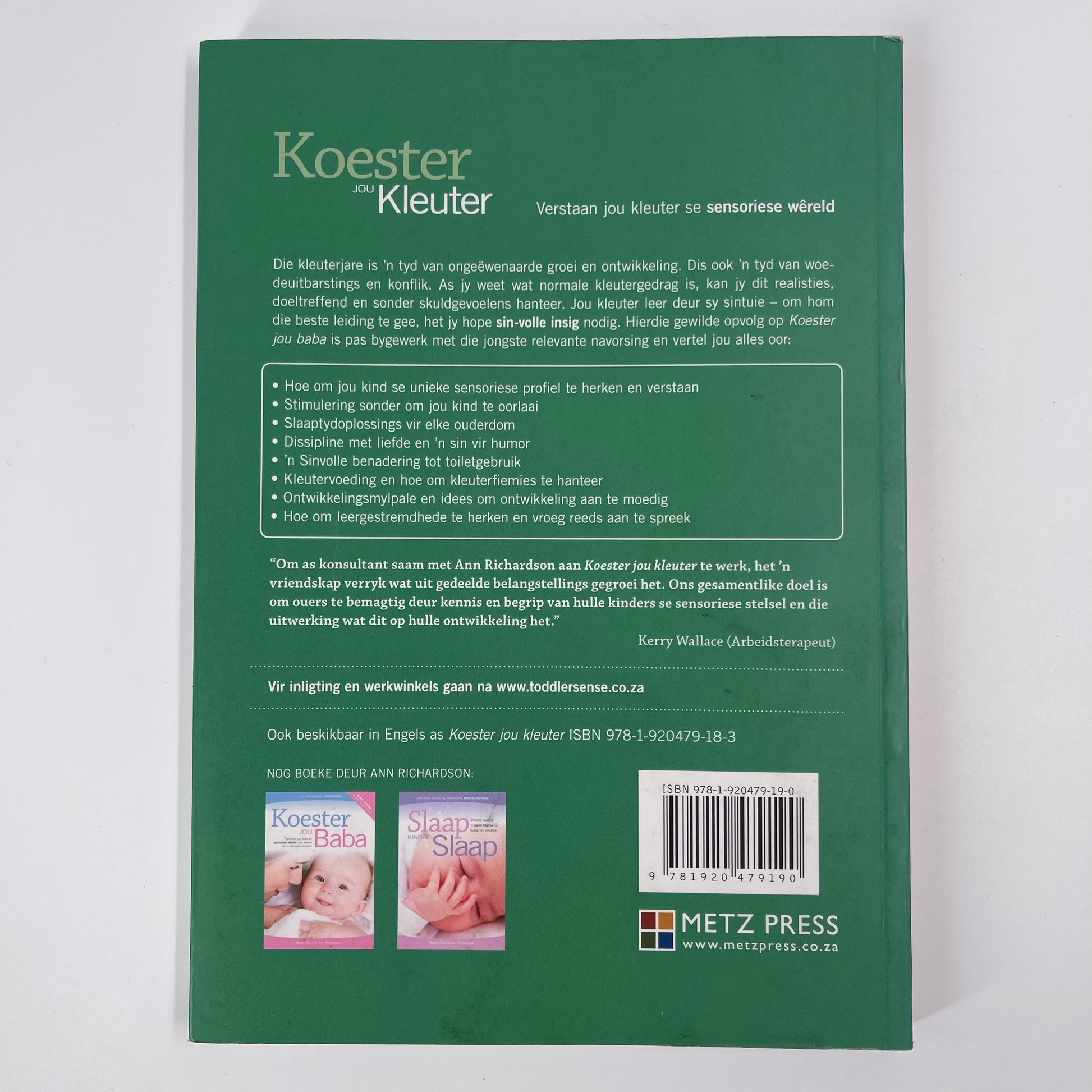 Koester Jou Kleuter - unknown author - Back Cover