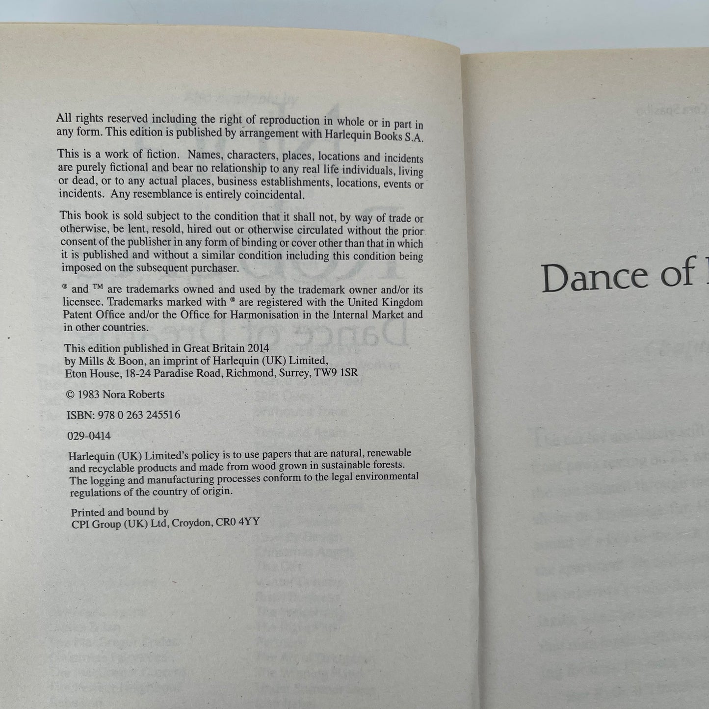 Dance of Dreams - Nora Roberts - Condition Detail 1