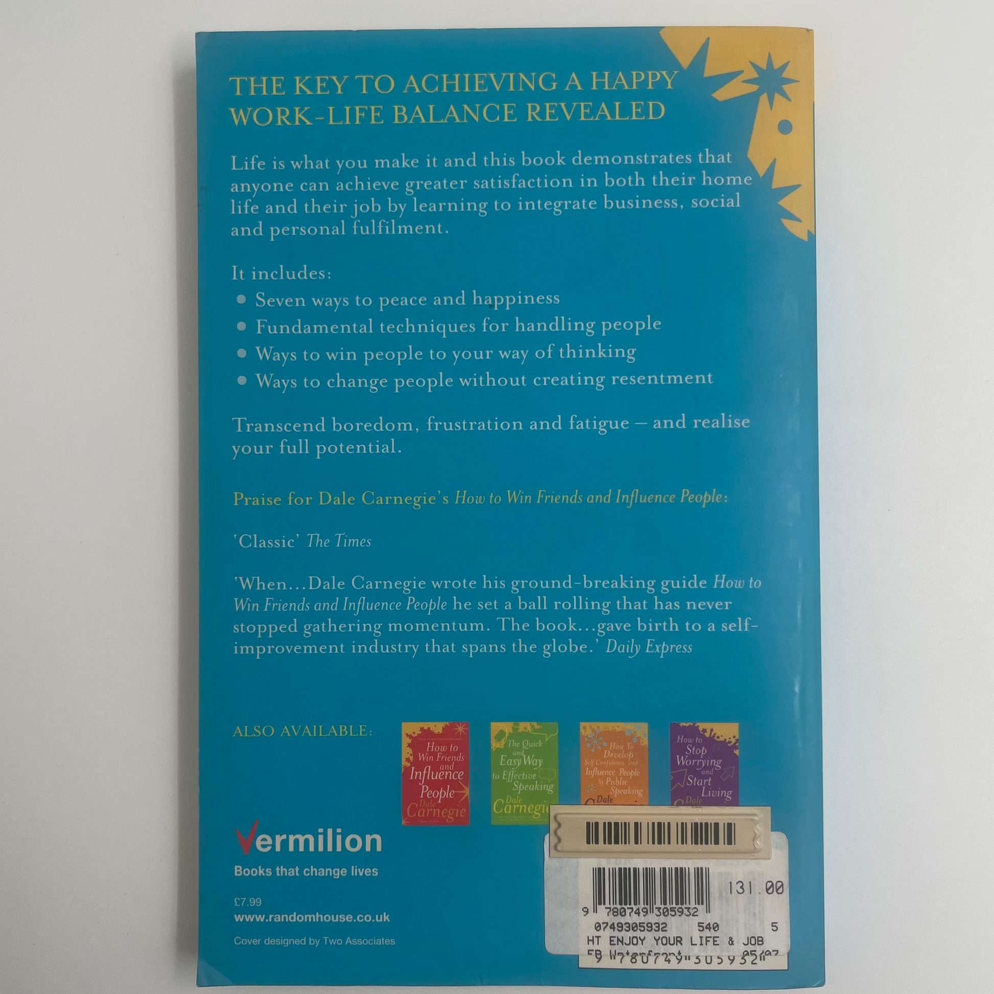How to Enjoy Your Life and Your Job Selections from How to Win Friends and Influence People, and How to Stop Worrying and Start Living - Dale Carnegie - Condition Detail 1