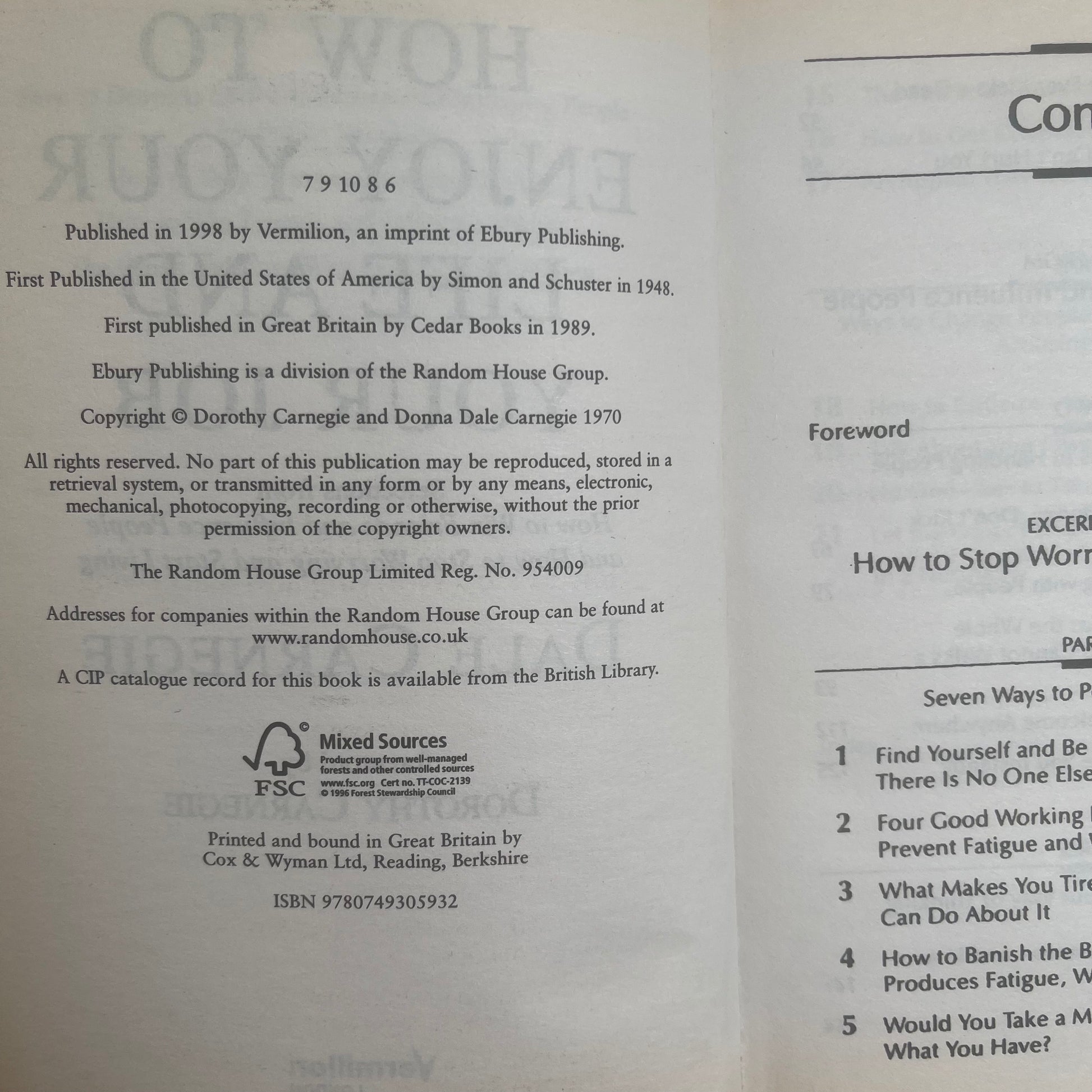 How to Enjoy Your Life and Your Job Selections from How to Win Friends and Influence People, and How to Stop Worrying and Start Living - Dale Carnegie - Condition Detail 6