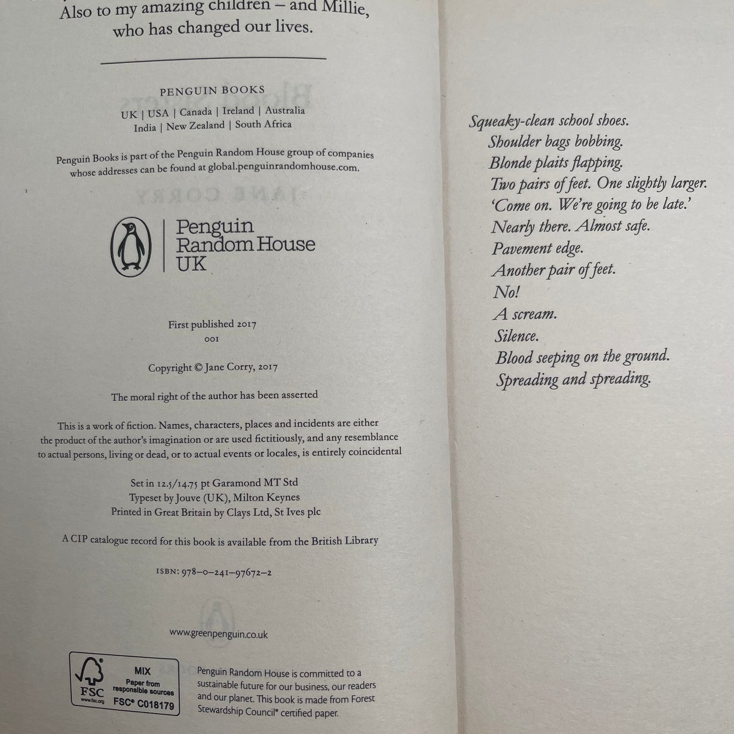 Blood Sisters - Jane Corry - Condition Detail 1