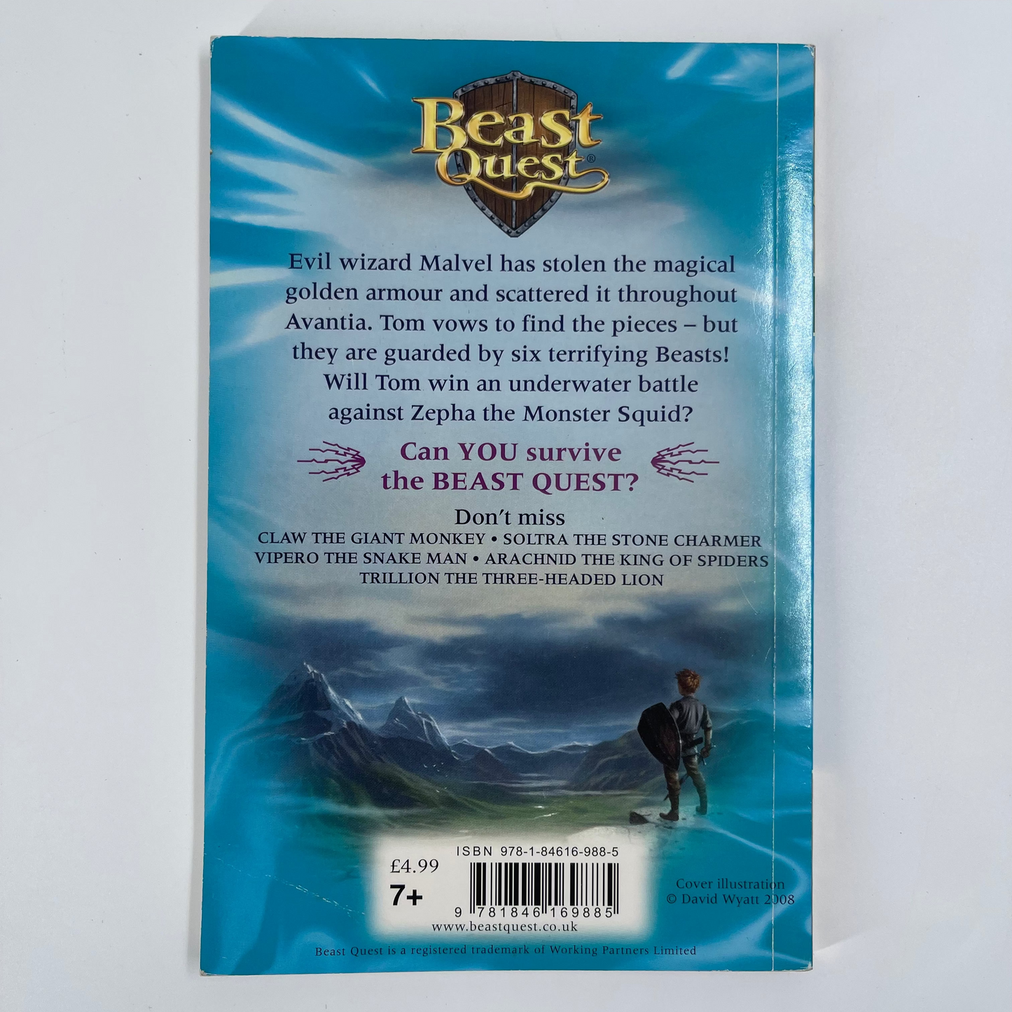 Zepha the Monster Squid - Adam Blade - Back Cover