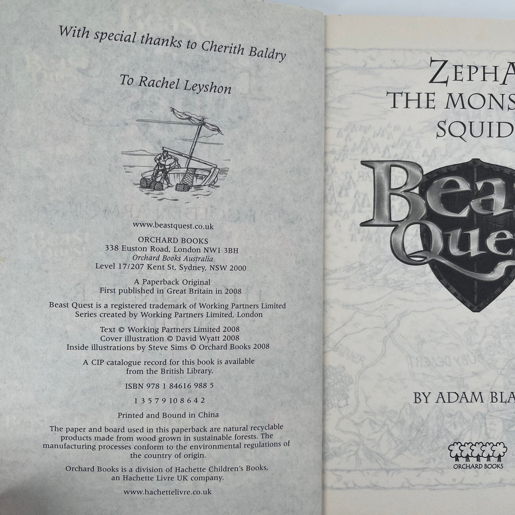 Zepha the Monster Squid - Adam Blade - Condition Detail 1