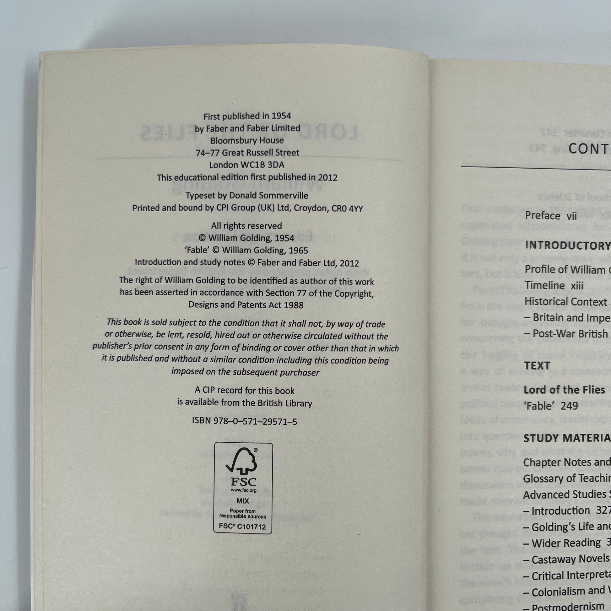 Lord of the Flies - William Golding - Condition Detail 1