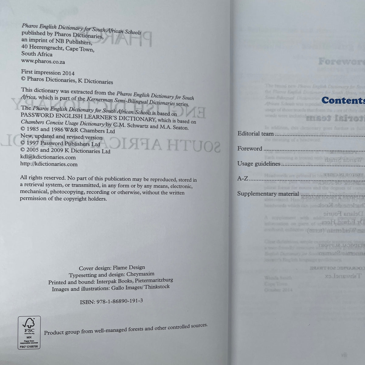 Pharos's English Dictionary for South African Schools - Unknown Author - Condition Detail 2