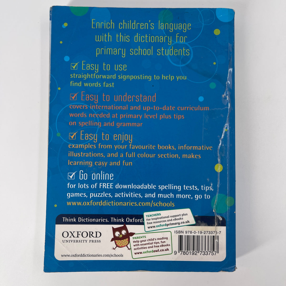 Oxford Primary Dictionary - Allen, R. E., Delahunty, Andrew, O'Neill, Mary, Rennie, Susan - Back Cover