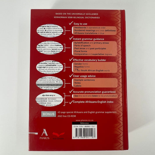 Pharos English dictionary for South Africa - Unknown Author - Back Cover