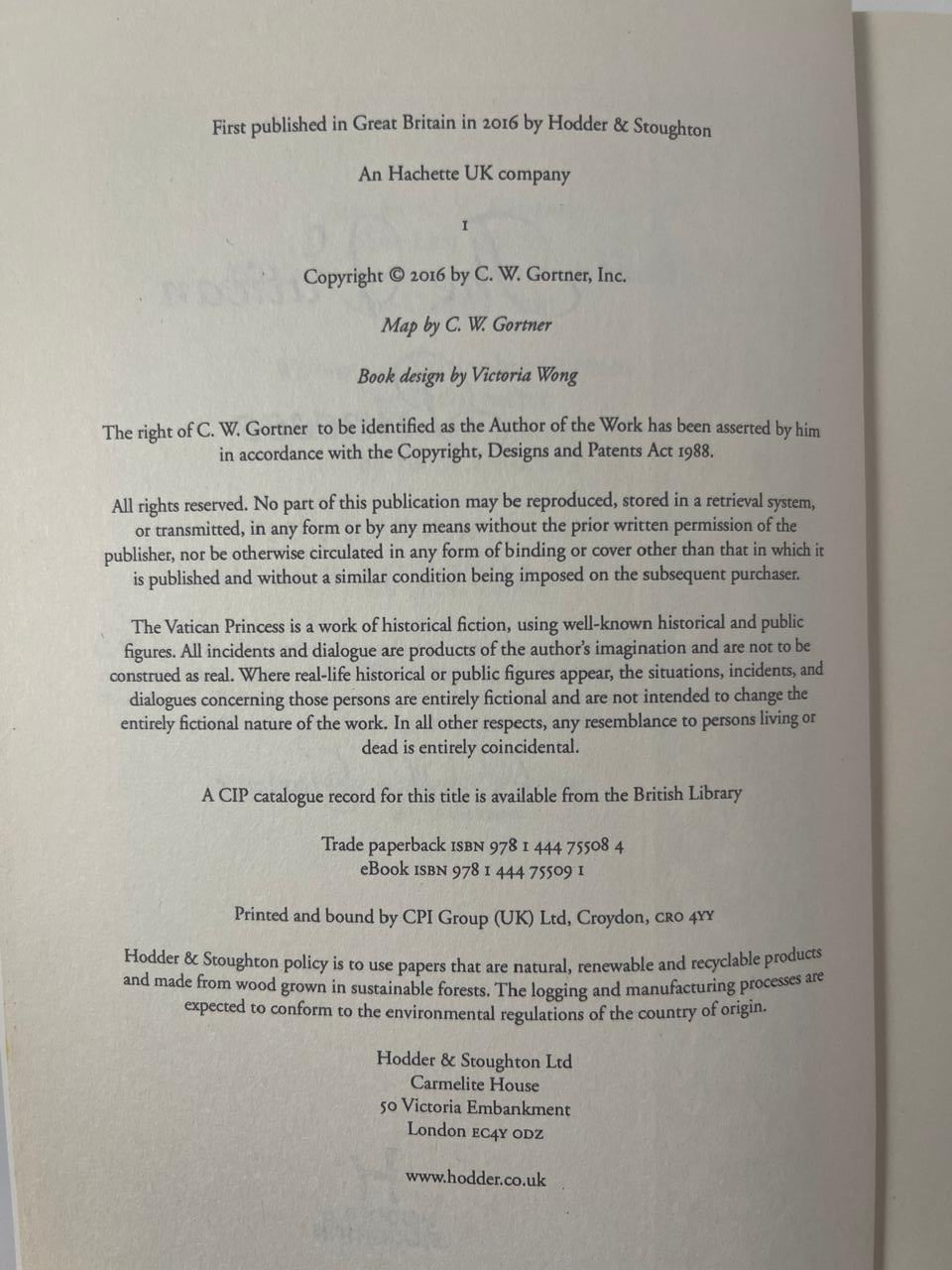 The Vatican Princess - C.W. Gortner