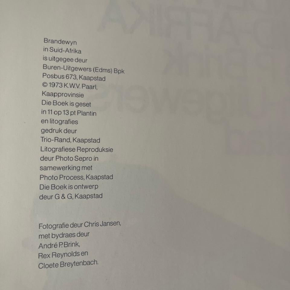 Brandewyn in Suid-Afrika - André P. Brink
