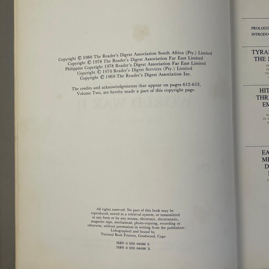 Reader’s Digest Illustrated Story of World War II – Volume 1: The Menace of the Third Reich