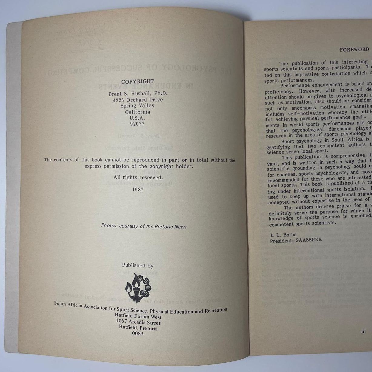 The Psychology of Successful Competing in Endurance Events — Brent S. Rushall & J. R. Potgieter