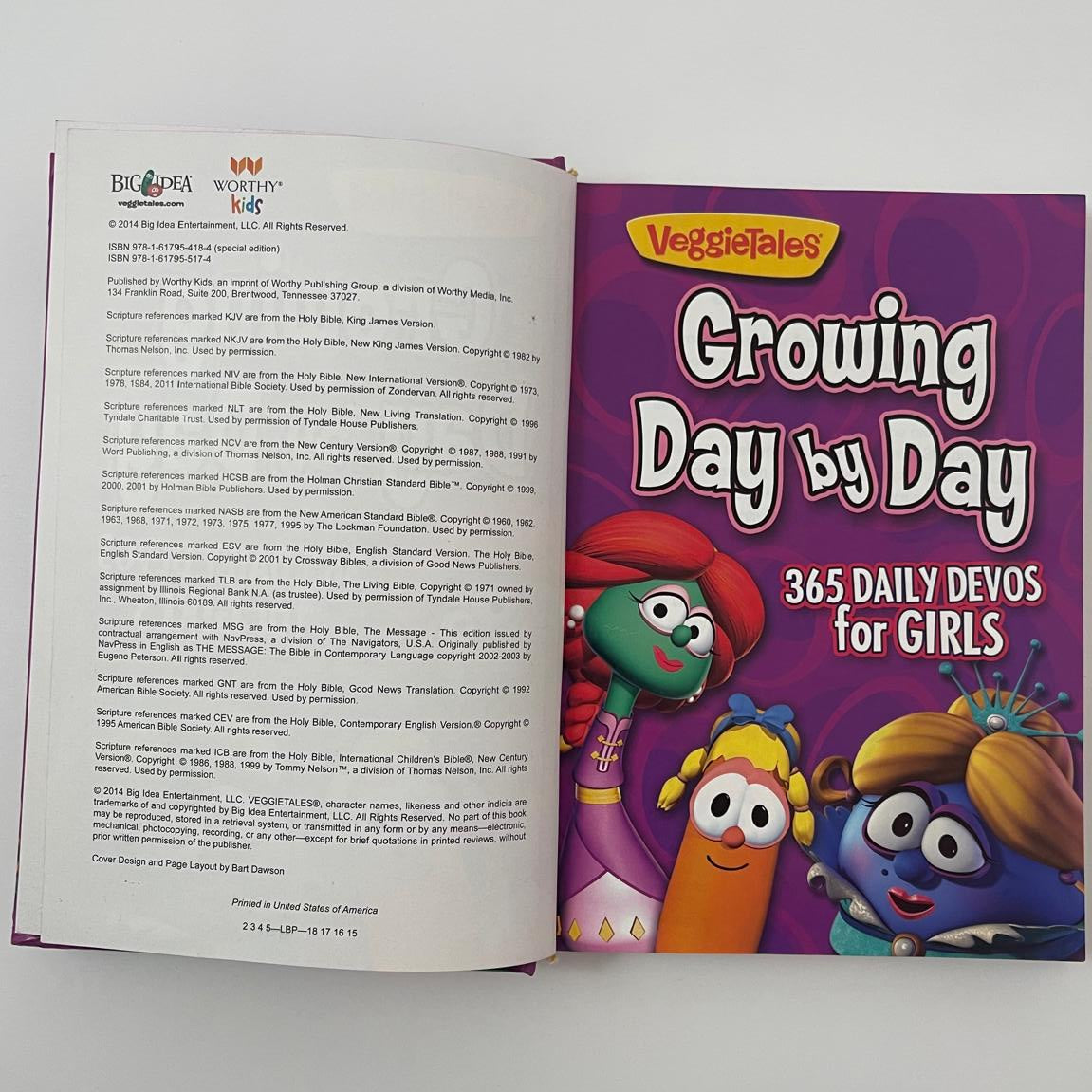 Growing Day by Day: 365 Daily Devos for Girls (VeggieTales)