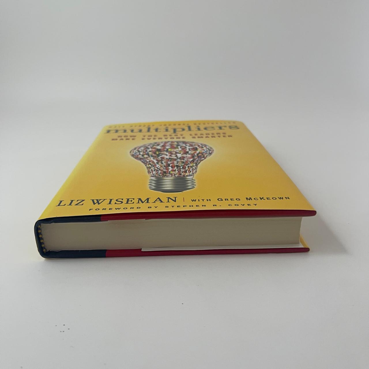 Book titled 'Multipliers' by Liz Wiseman on a white background