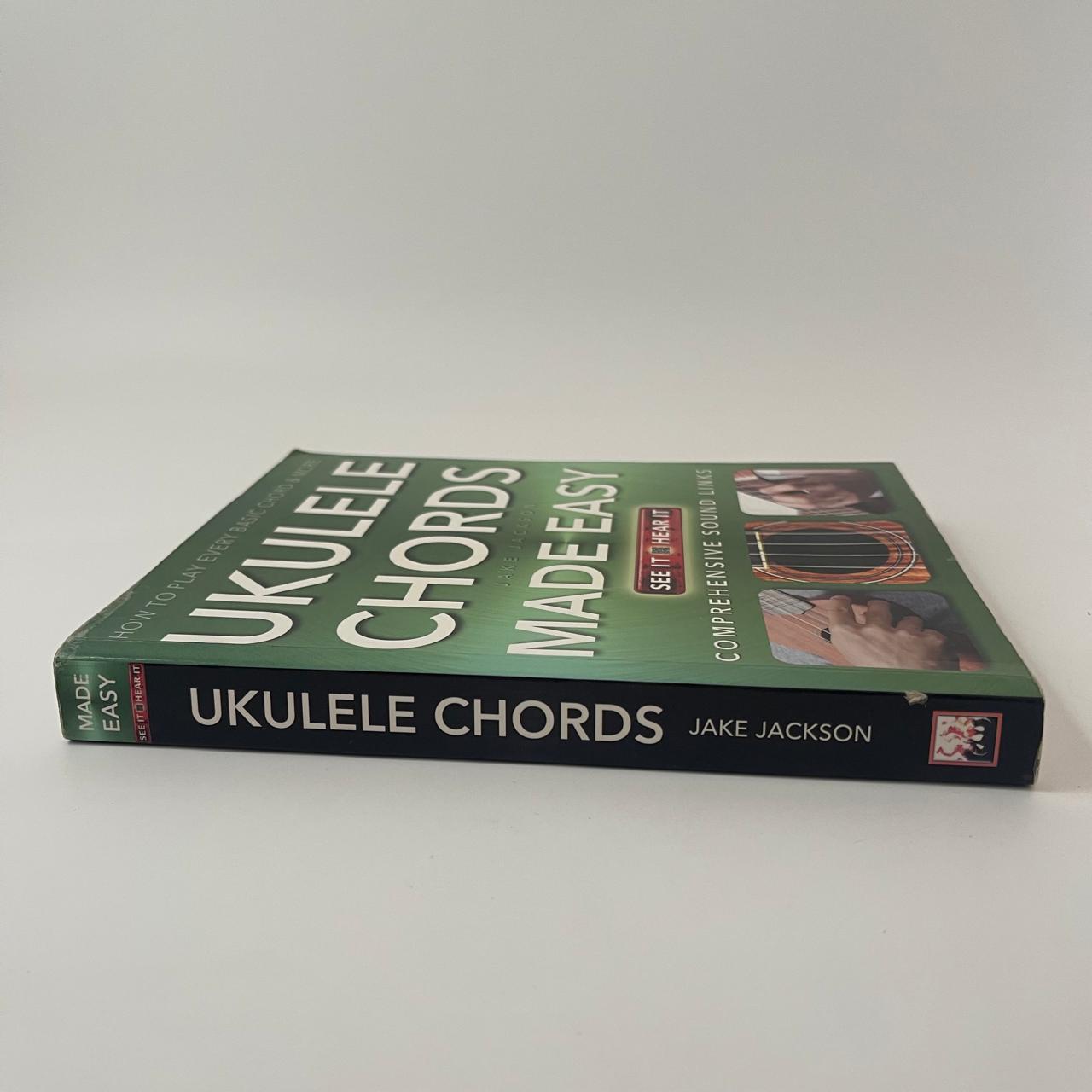 Book titled 'Ukulele Chords Made Easy' by Jake Jackson on a white background