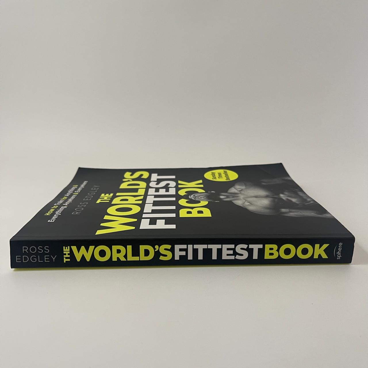 Book titled 'The World's Fittest Book' by Ross Edgley on a white background