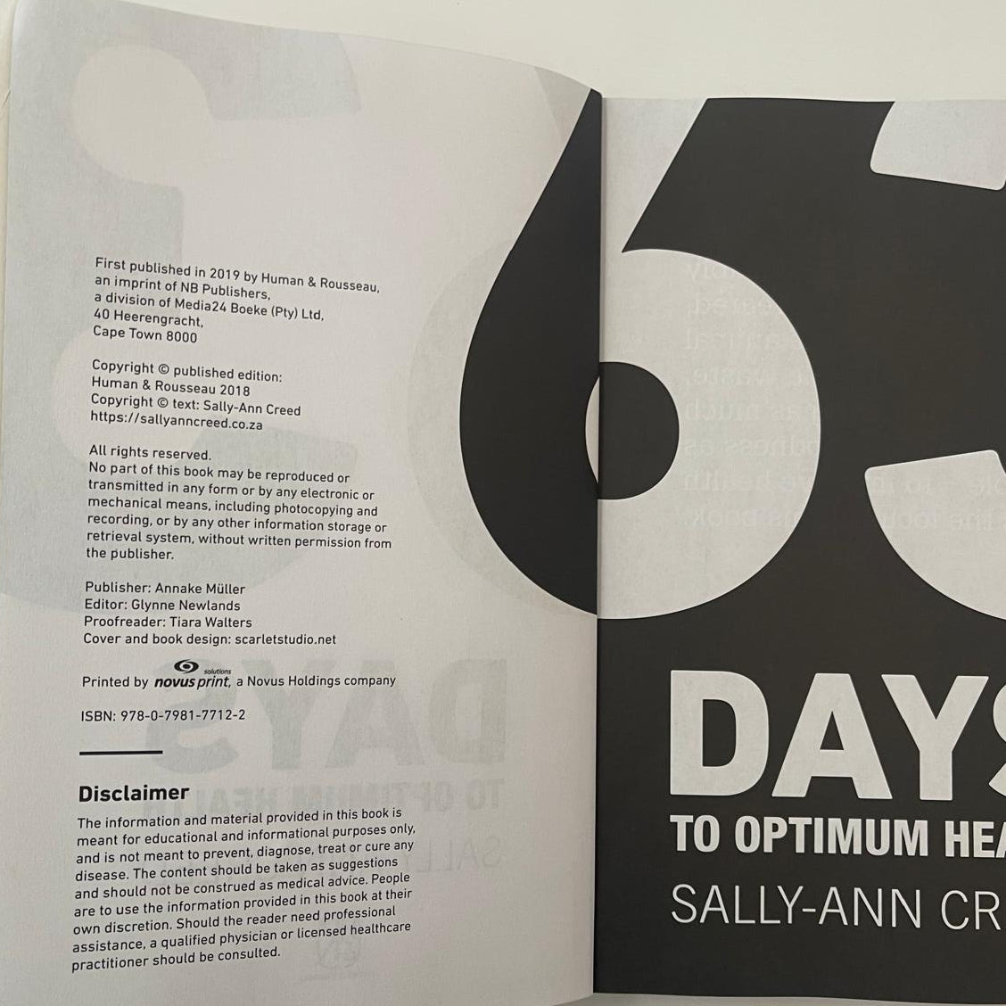 63 Days to Optimum Health by Sally-Ann Creed